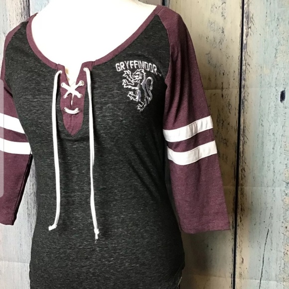 Harry Potter Ragland Gryffindor Front Tie Top (B) - Picture 2 of 8